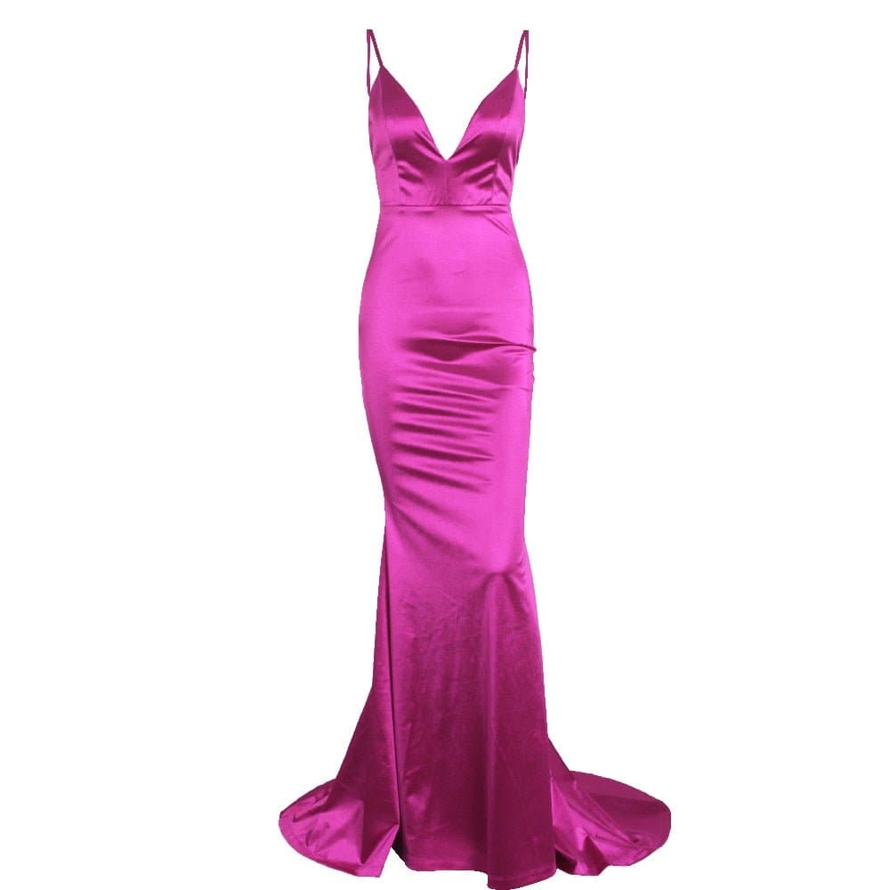 Satin Evening Gown - Wandering Woman