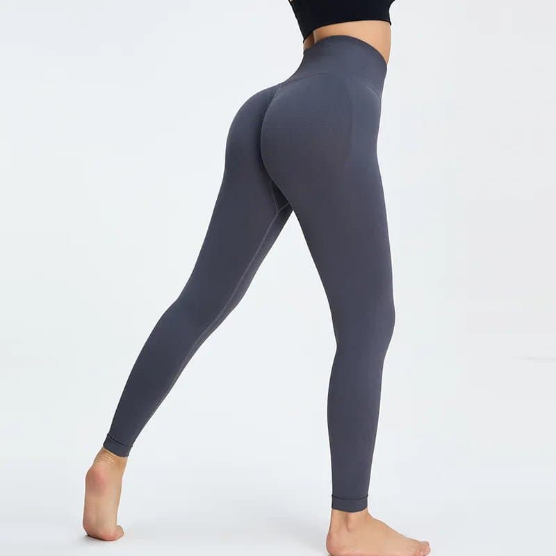 MRULIC yoga pants Women Wrinkled High Waist Hip Stretch Running