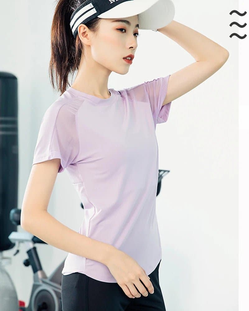 Short Sleeve Stretchy Running Shirt - Wandering Woman