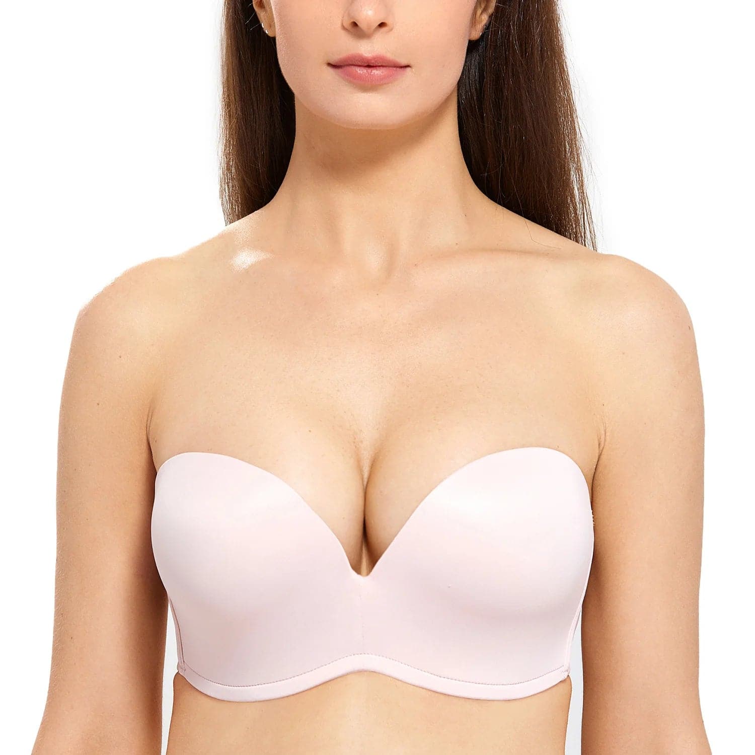 Silicone Strapless Bra with Underwire - Push Up, Plunge, Padded - Wandering Woman