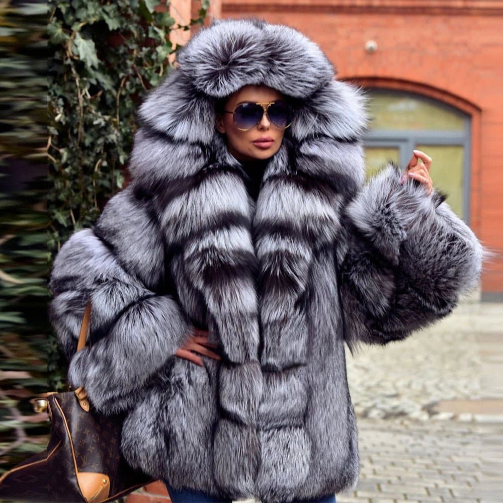 Silver Fox Fur Coat - Wandering Woman