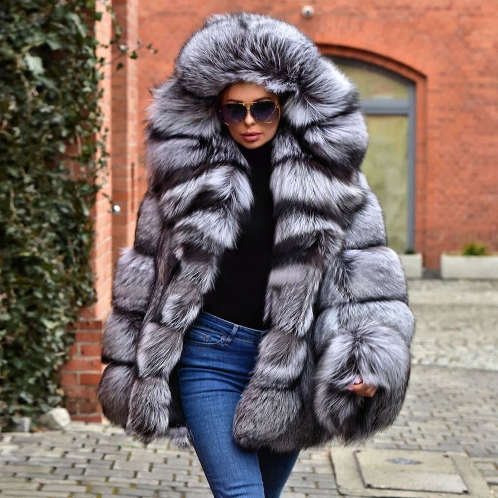 Silver Fox Fur Coat - Wandering Woman