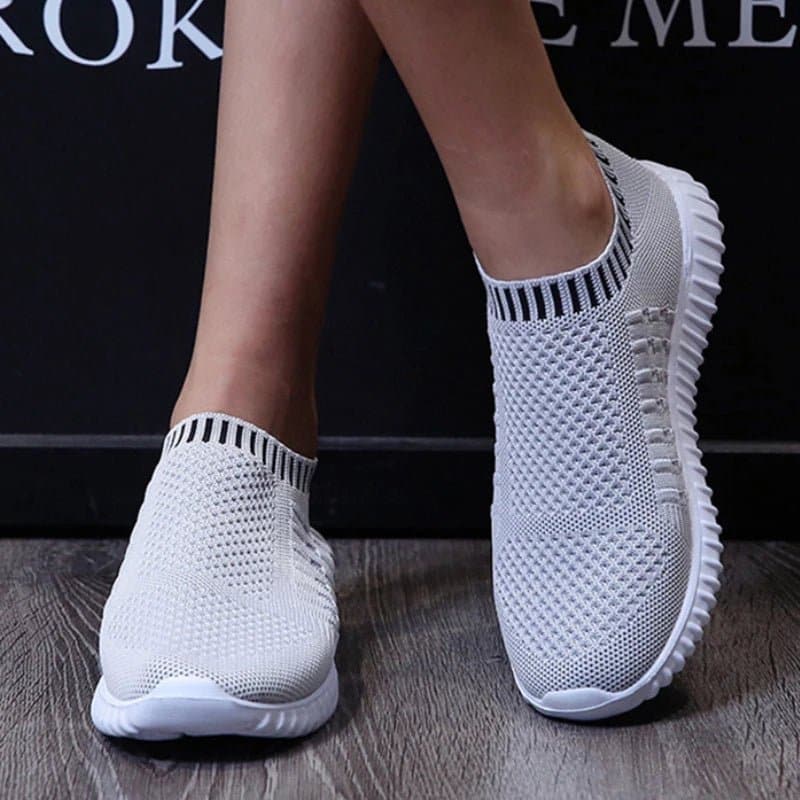 Slip-On Breathable Mesh Sneakers - Lightweight Casual Shoes - Wandering Woman