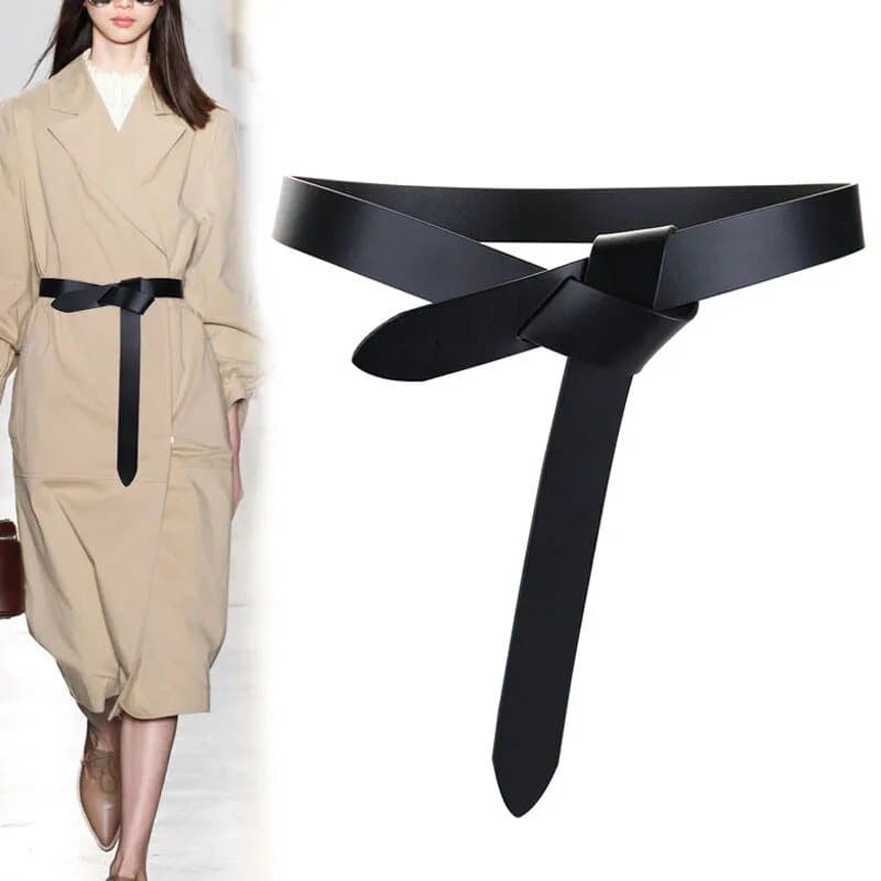 Soft Leather Knotted Strap Belt - Wandering Woman