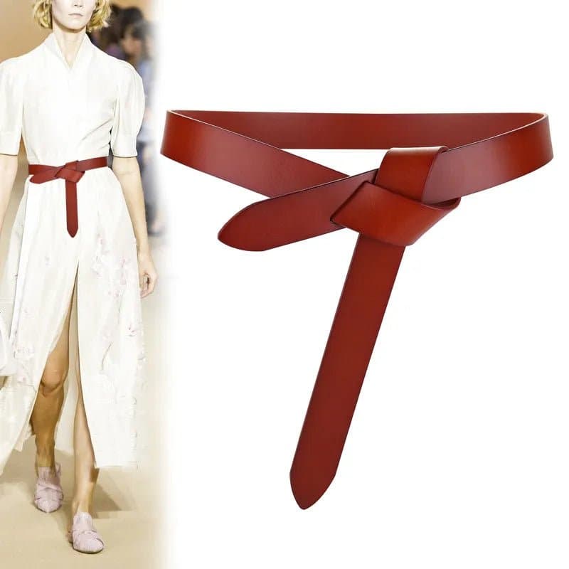 Soft Leather Knotted Strap Belt - Wandering Woman