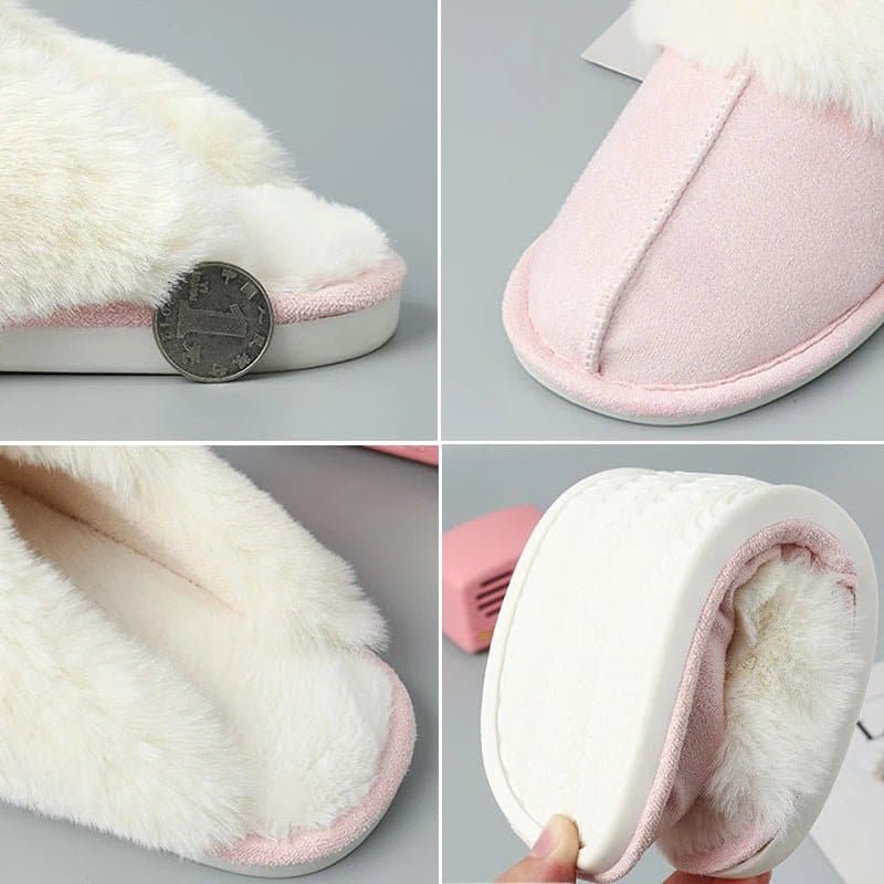 Soft Sole Plush Cotton Slippers - Warm, Cozy, and Stylish for Indoor Comfort - Wandering Woman