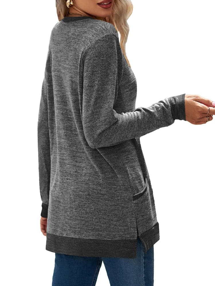 Solid Lightweight Sweatshirt - Wandering Woman