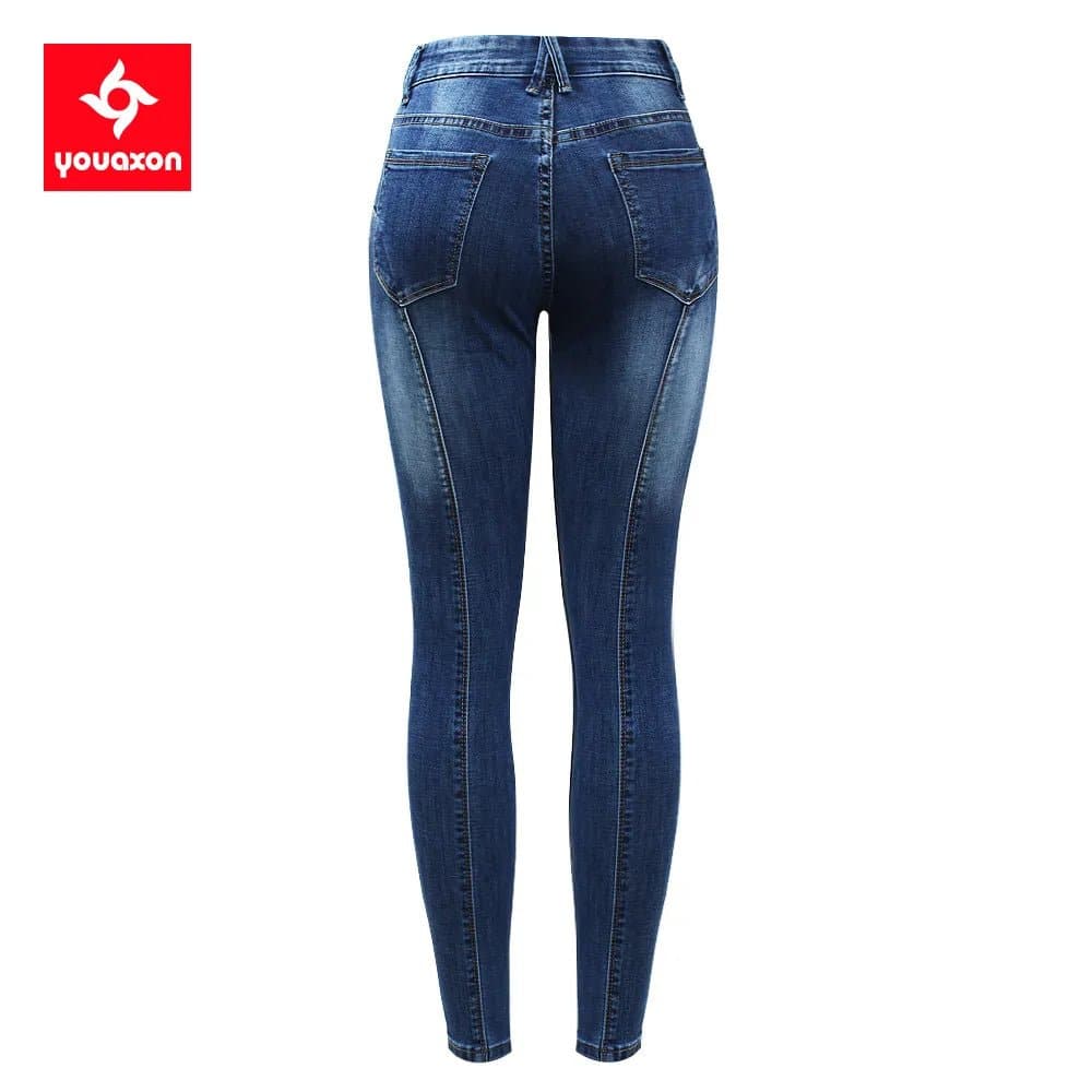 Stretchy Denim Jeans - High Street Style, Skinny Fit, Ankle-Length Women's Denim Pants - Wandering Woman