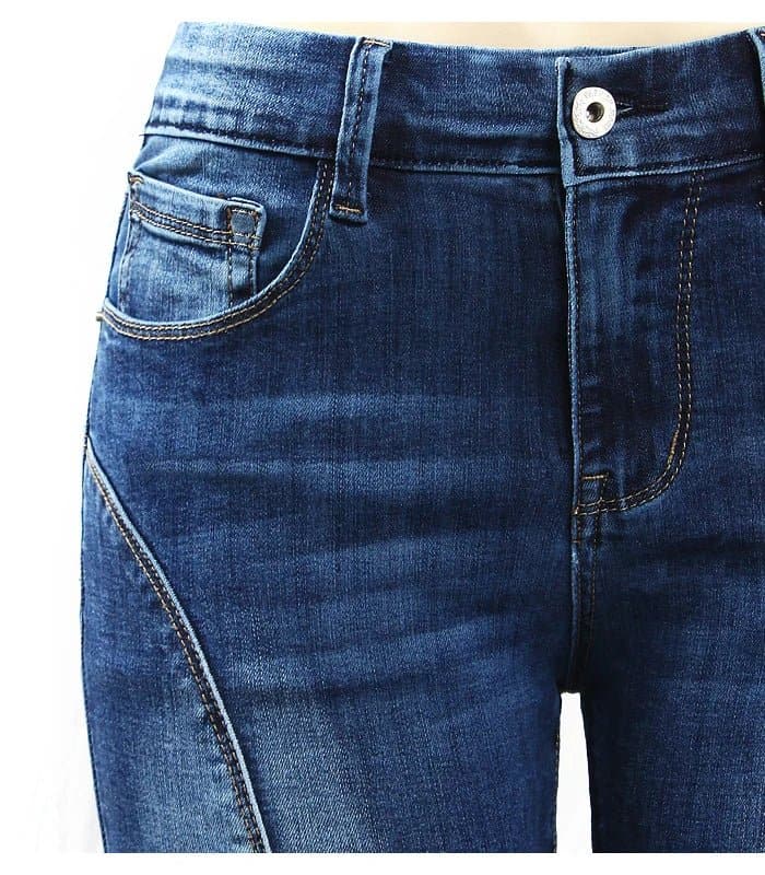 Stretchy Denim Jeans - High Street Style, Skinny Fit, Ankle-Length Women's Denim Pants - Wandering Woman