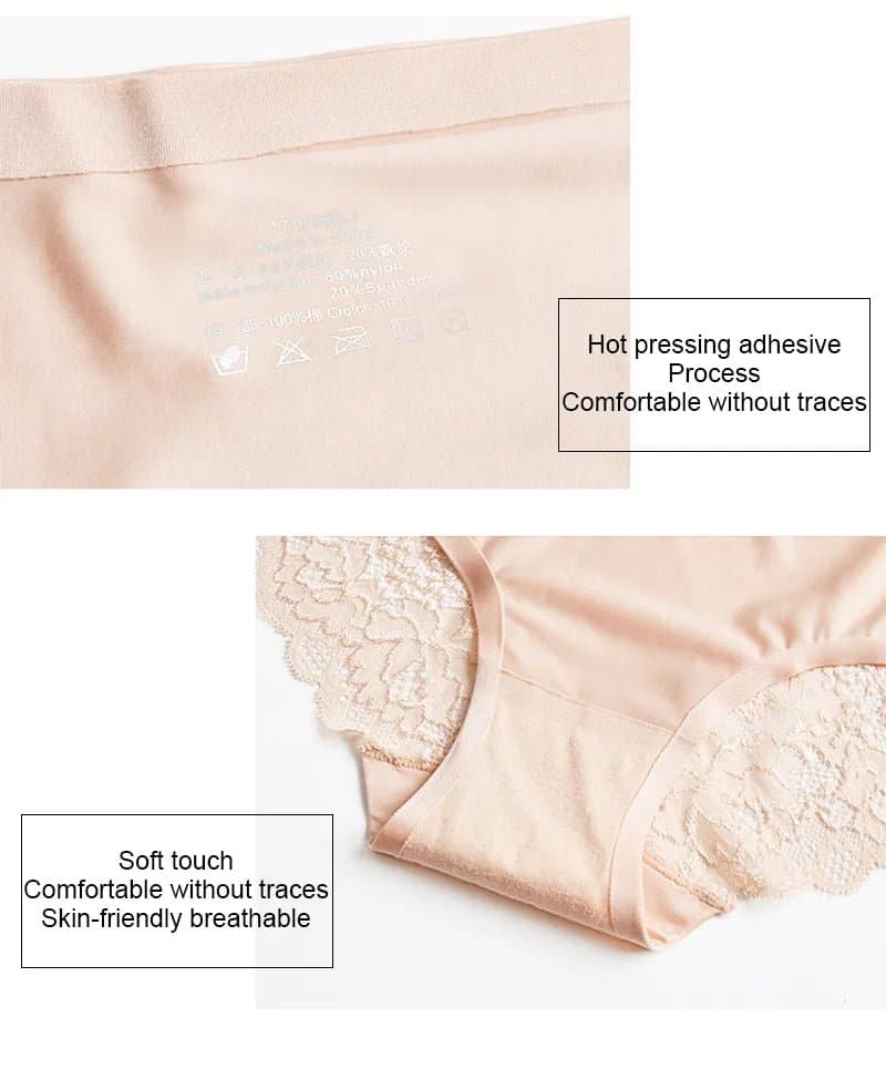 Sweet Lace Women's Panties - Sexy Floral Lace Briefs in 6 Colors - Low-Rise, Sizes M-4XL - Wandering Woman