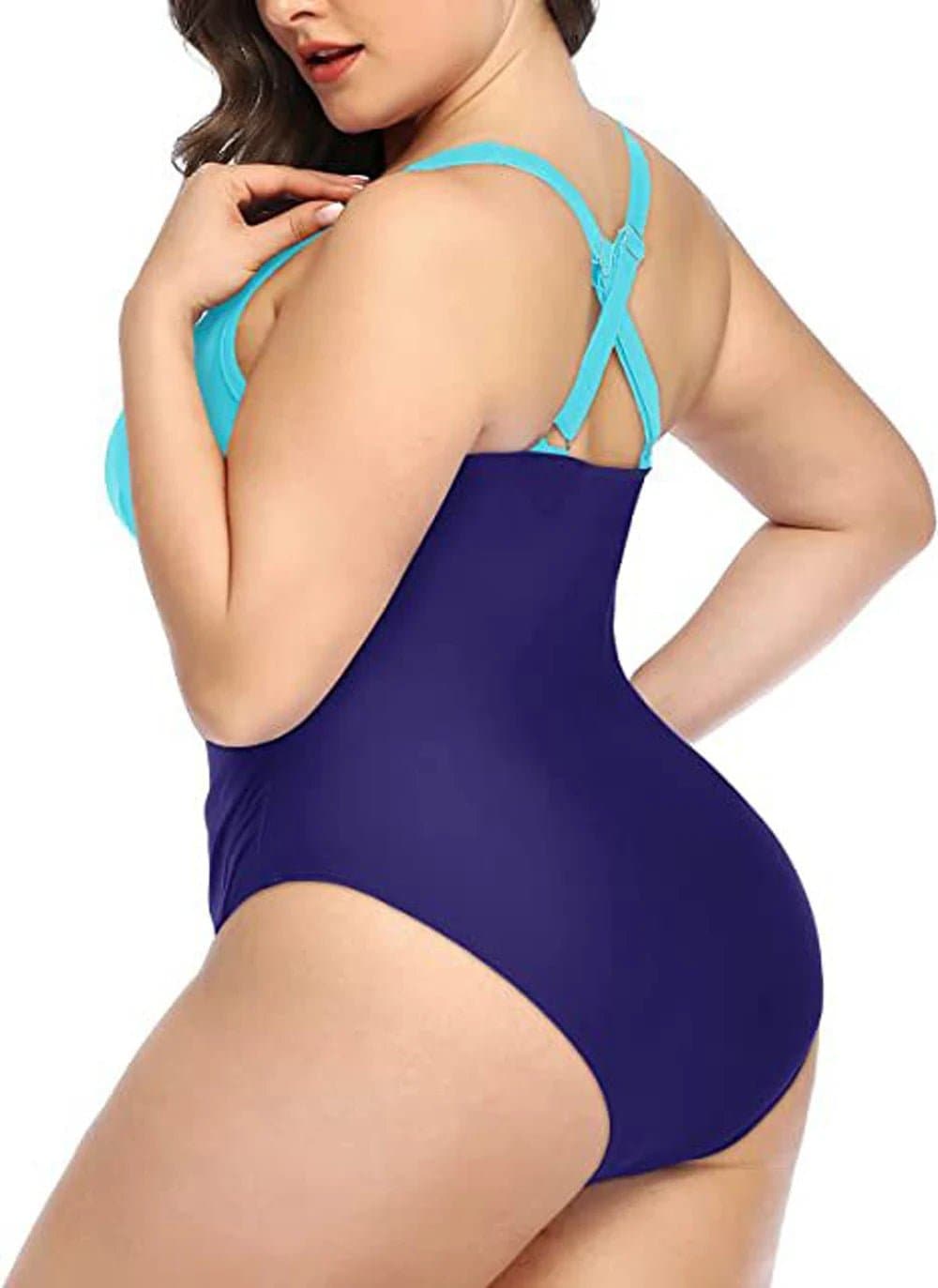 Swimwear for Full Figured Women - Floral One Piece Swimsuit - Wandering Woman