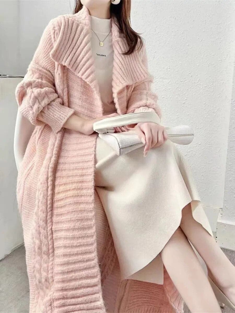 Thick Long Knitted Cardigan - Wandering Woman