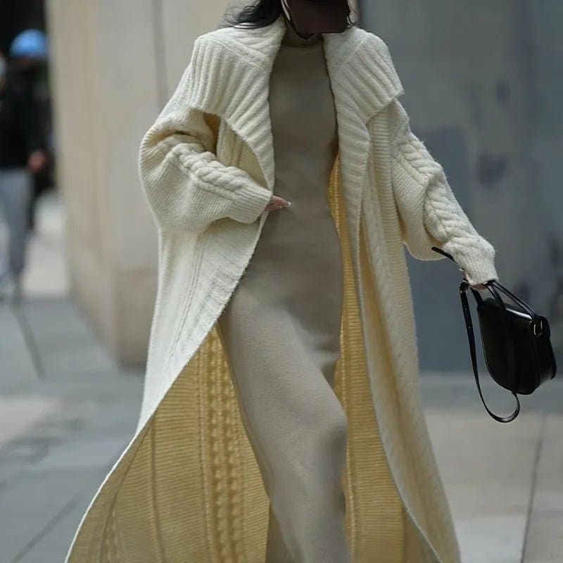 Thick Long Knitted Cardigan - Wandering Woman