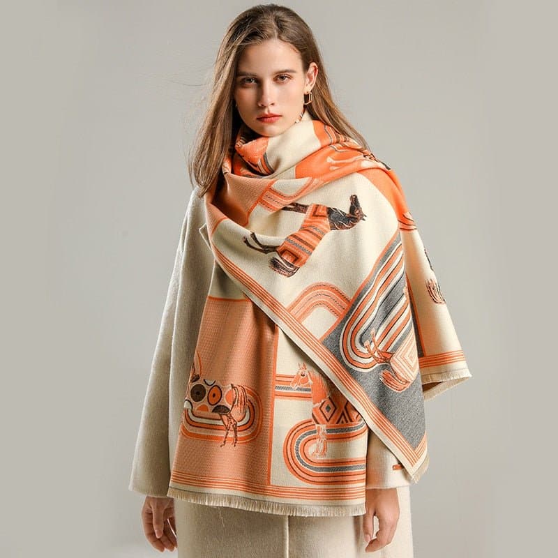 Thick Warm Floral Shawls - Wandering Woman