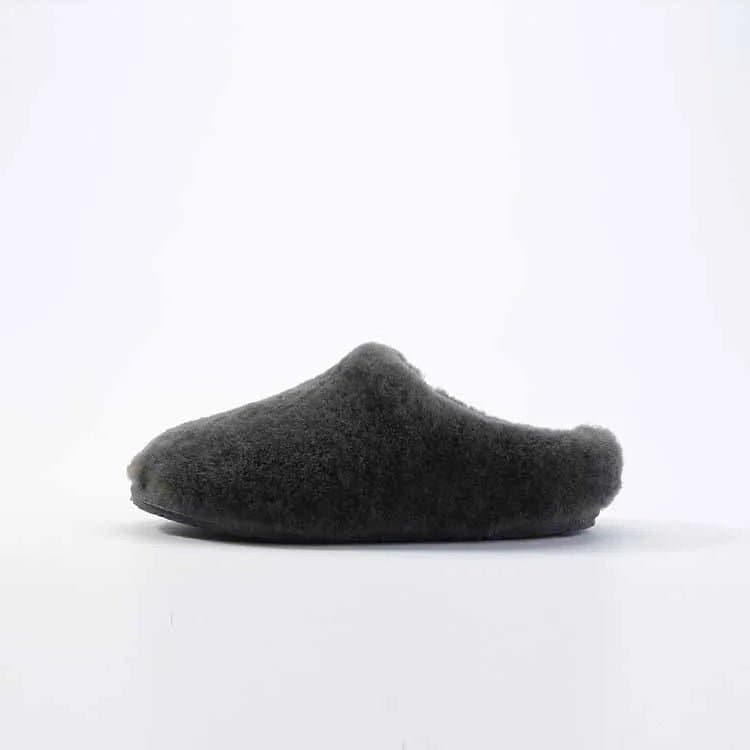 Top Quality Natural Sheepskin Fur Slippers - Genuine Wool Lining & Rubber Outsole - Wandering Woman