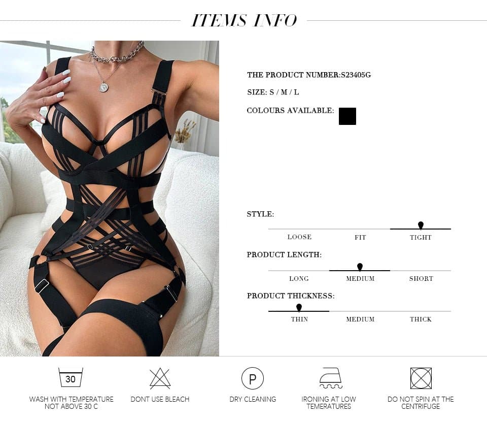 Transparent Bandage Lace Bodysuit - Sexy Hollow Out Rompers for Women - Wandering Woman