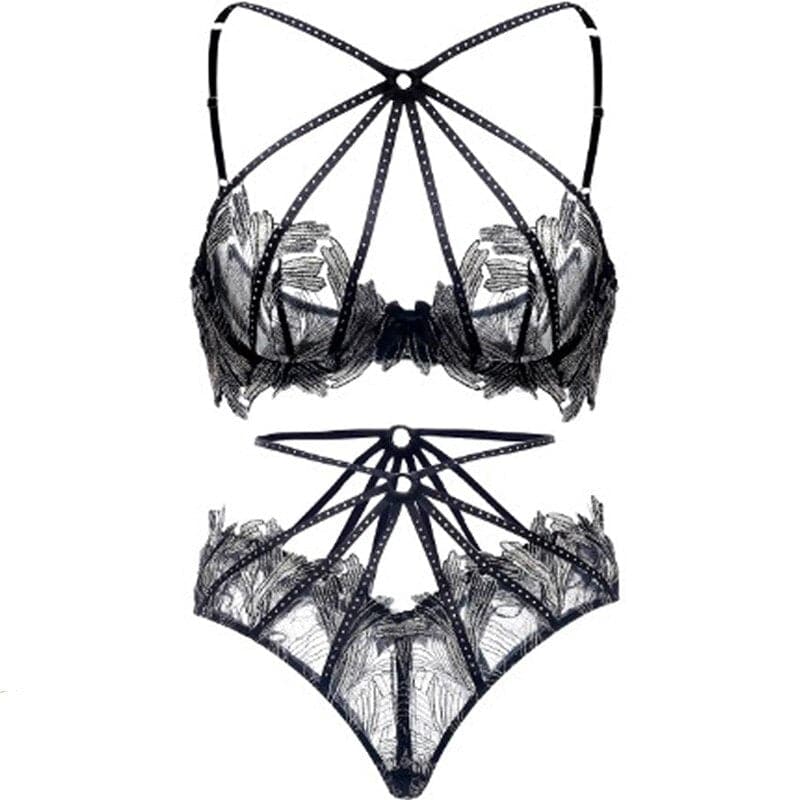 Transparent Embroidery Luxury Lingerie Set - Wandering Woman