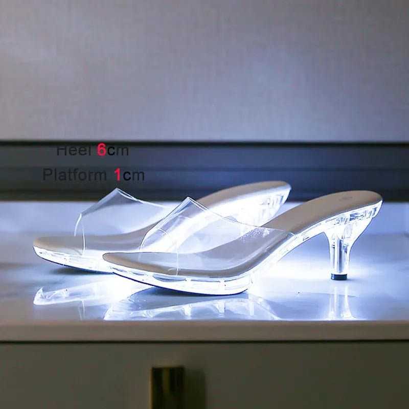 Transparent LED Party Shoes - Wandering Woman