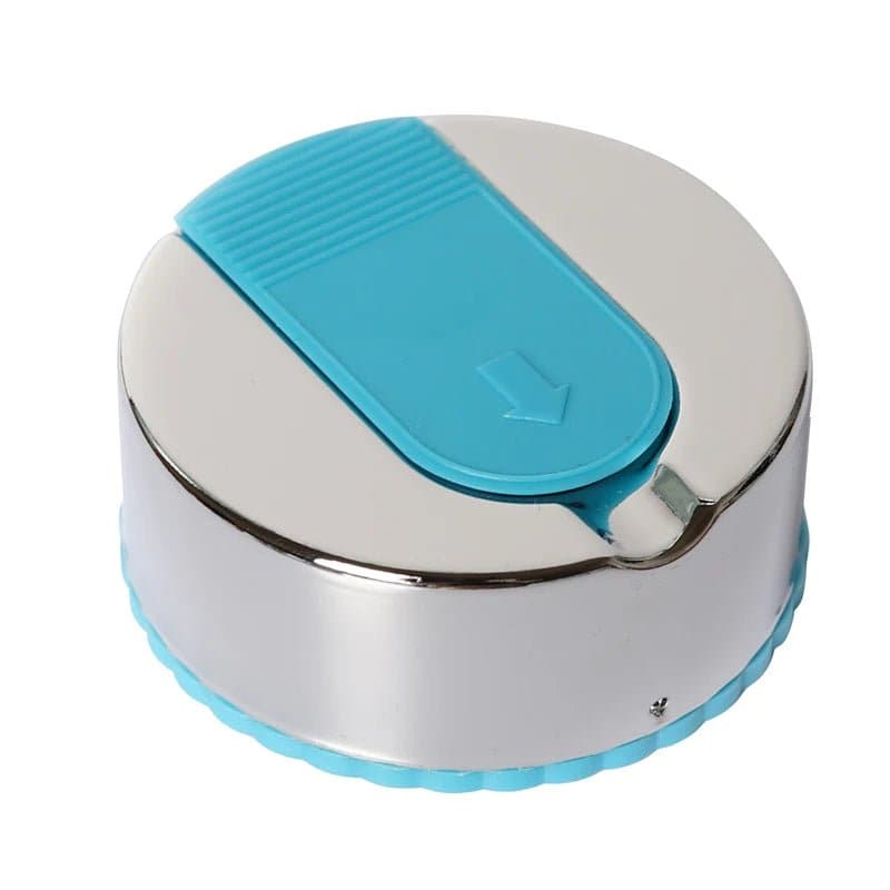 Travel Ashtray with Key Chain - Stainless Steel and ABS - Round Shape - Pocket Size, - Wandering Woman