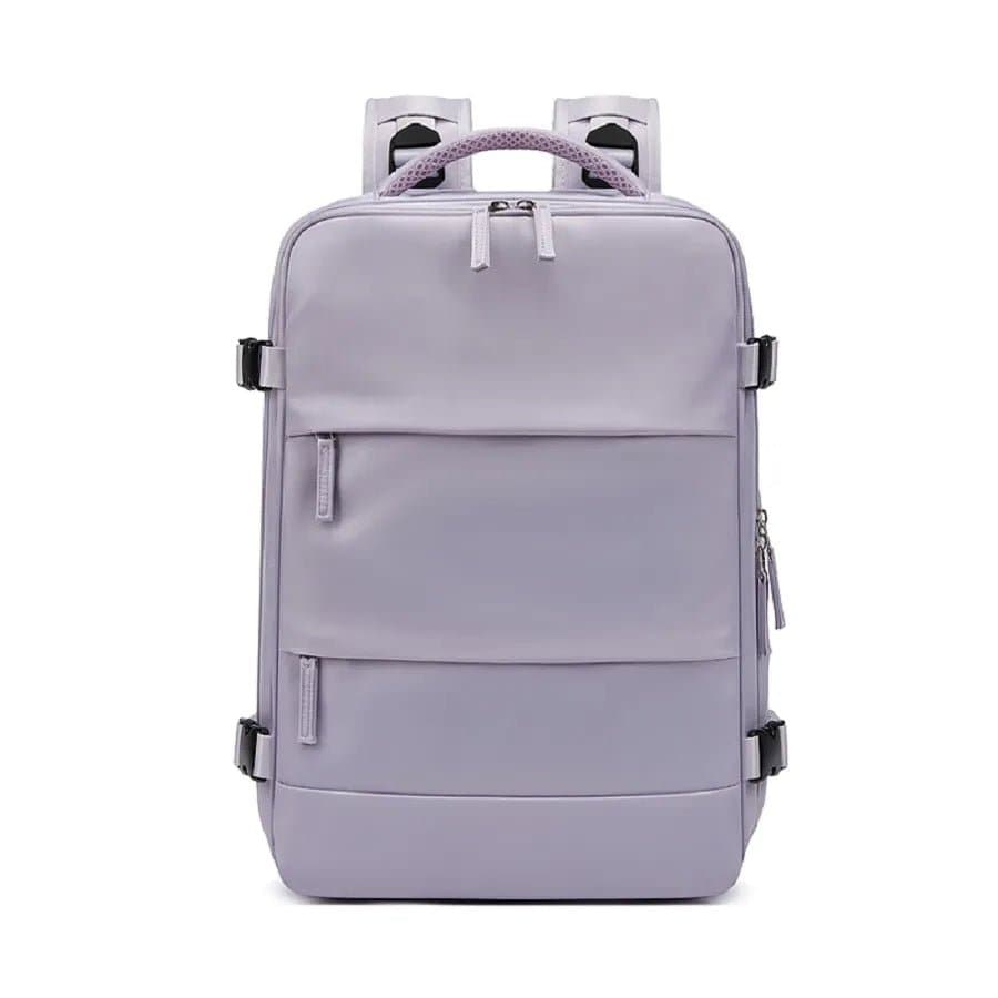 USB Charging Travel Carry On Backpack - 20-35L, Nylon, Polyester Lining, Solid Bag, Shoe Pocket - INFEYLAY - Wandering Woman