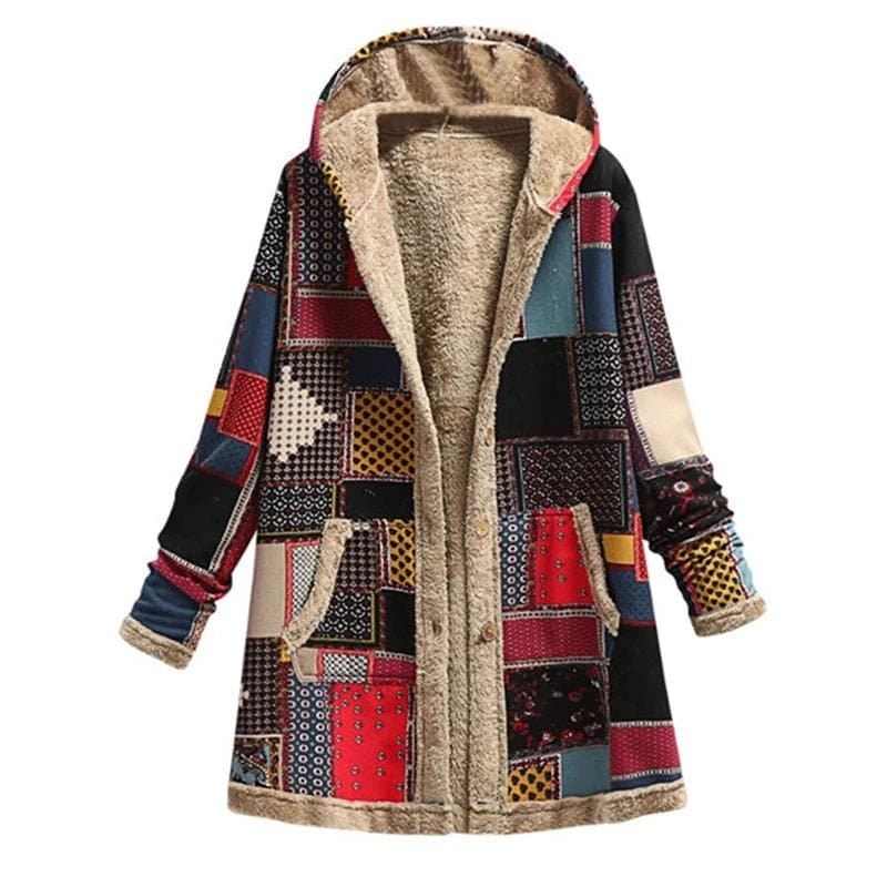 Vintage Casual Jacket for Women - Charmingtrend Polyester Button Pockets Fur Spliced - Wandering Woman