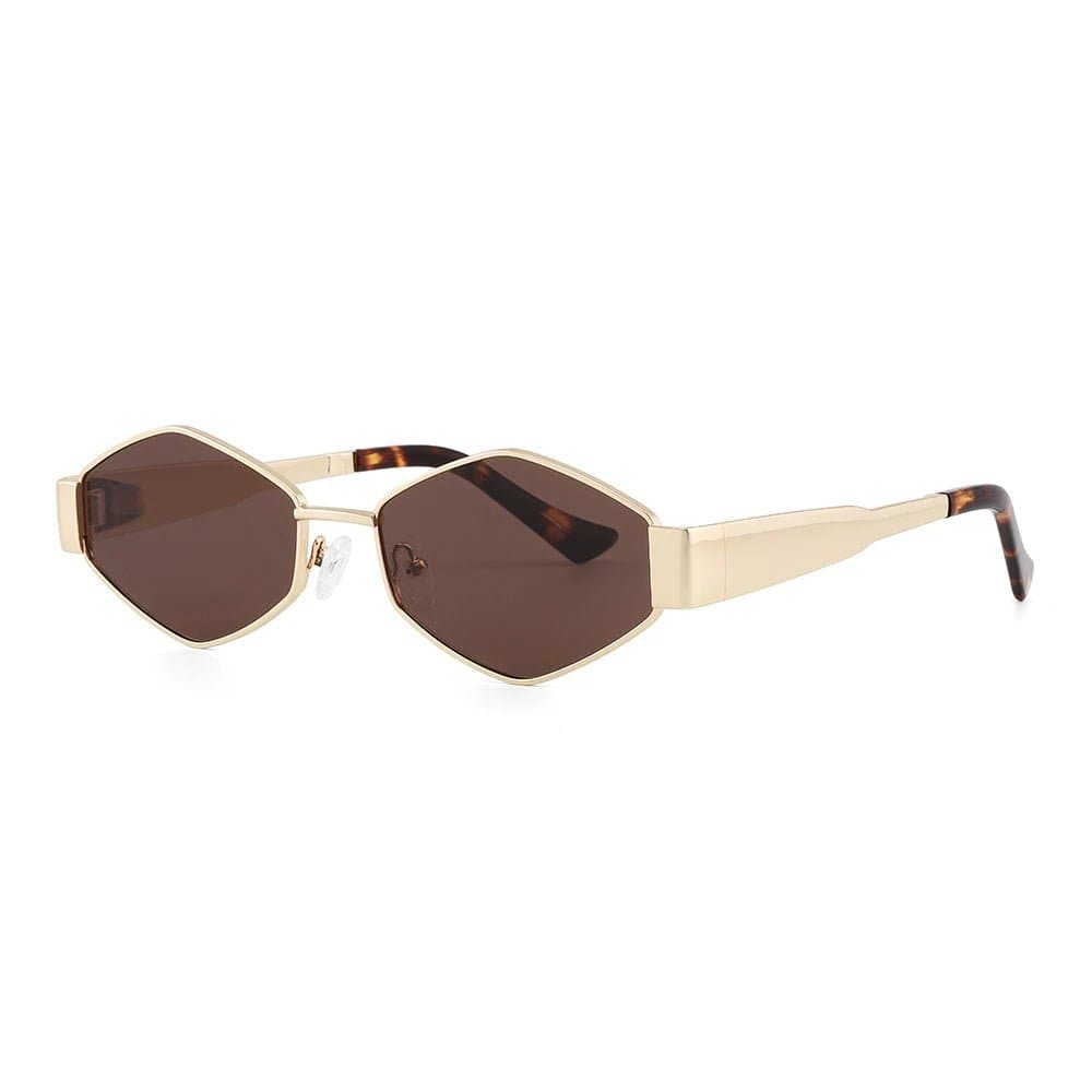 Vintage Polarized Sunglasses for Women - Alloy Frame, Oval Style - 38mm Lens Height, 55mm Lens Width - Model GLT9241 - Wandering Woman