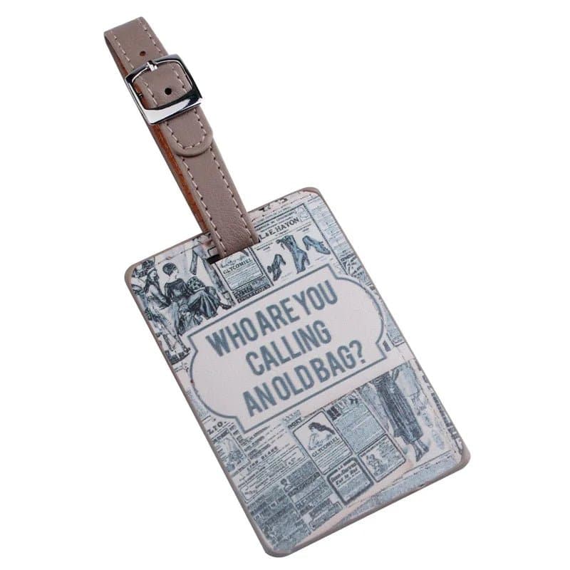 Vintage PU Luggage Tags - Letter Pattern - 9.5cm x 6.5cm - Wandering Woman
