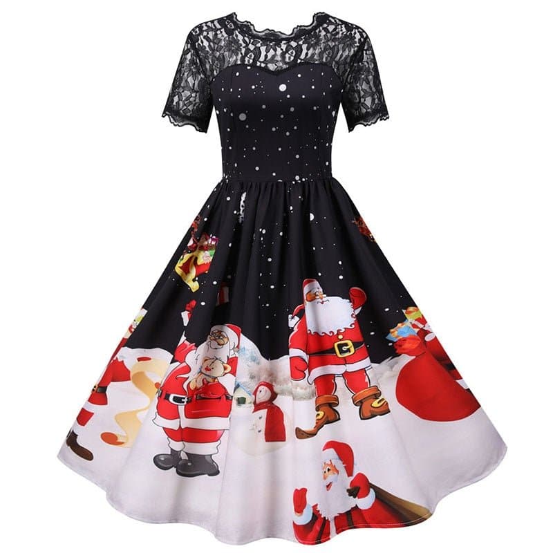 Vintage Swing Rockabilly Christmas Party Dress - Wandering Woman