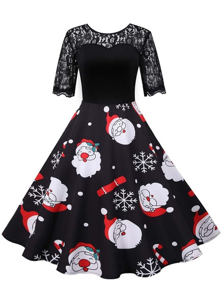 Vintage Swing Rockabilly Christmas Party Dress - Wandering Woman