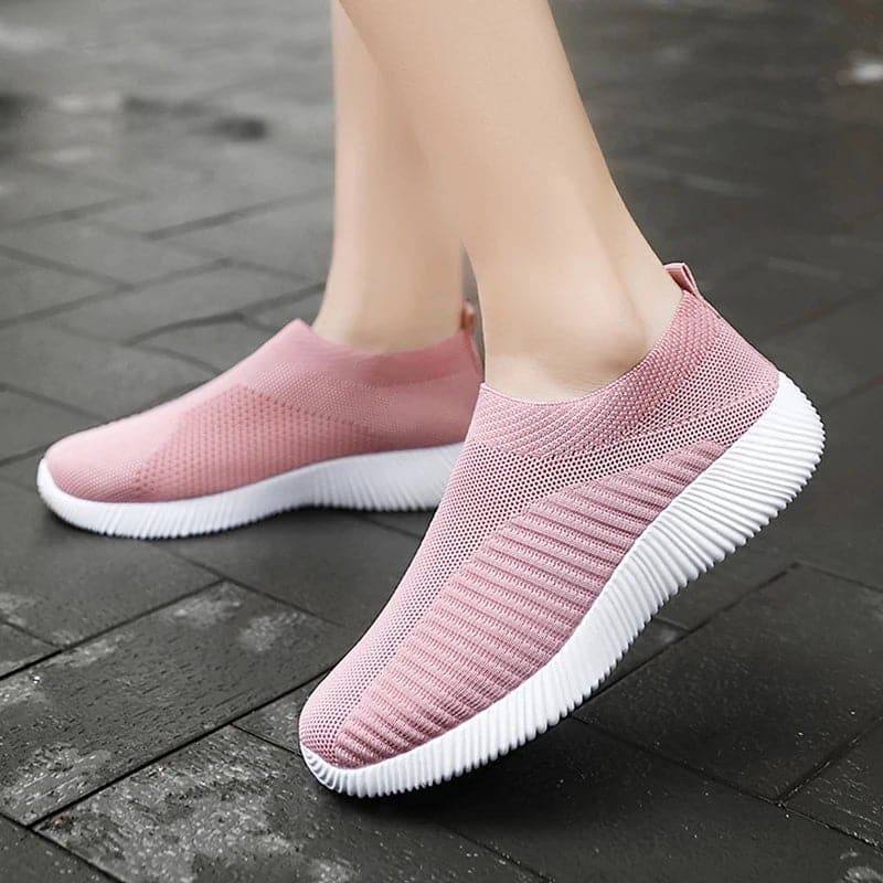 Vulcanized Slip-On Flat Shoes - Comfortable Cotton Fabric Flats from WIENJEE - Wandering Woman