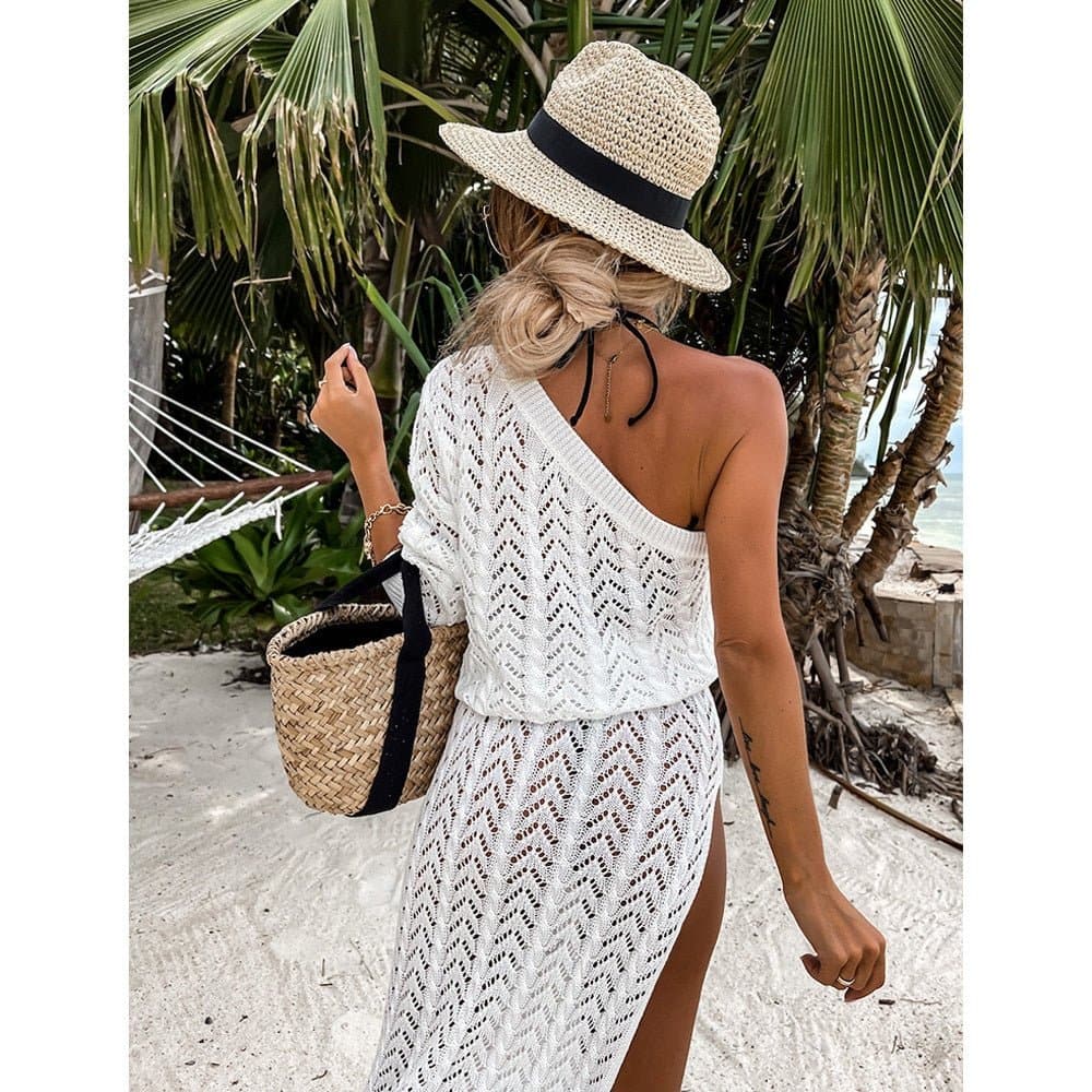 White Crochet Tunic Cover-ups - Wandering Woman