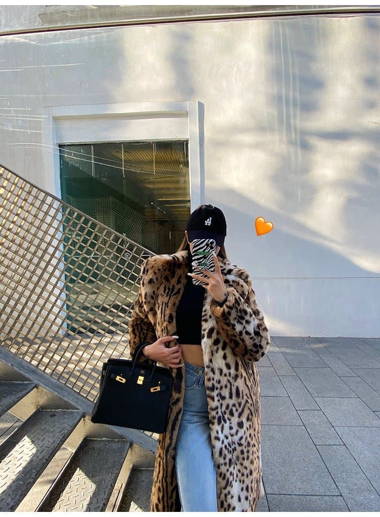 Winter Leopard Print Fluffy Coat - Wandering Woman