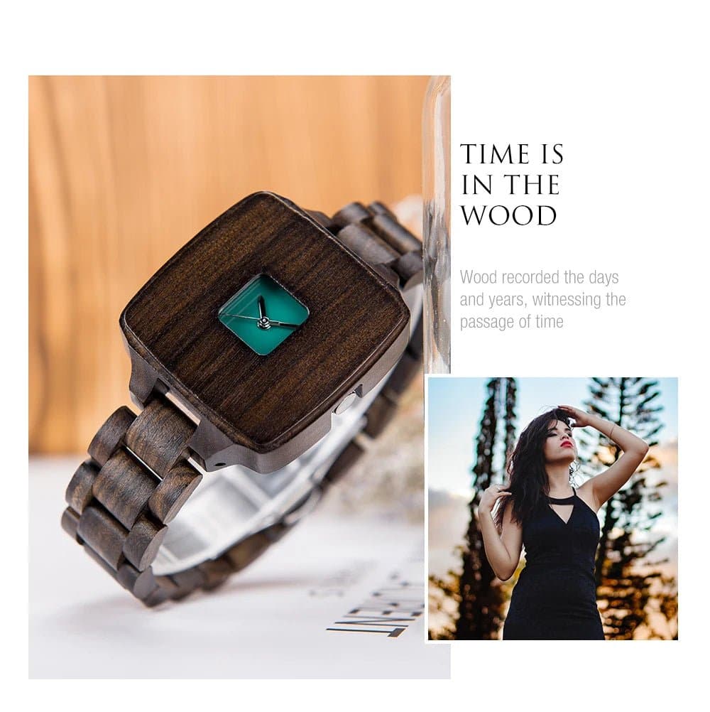 Women Wood Watches - BOBO BIRD Luxury Square Wooden Watch - Wandering Woman