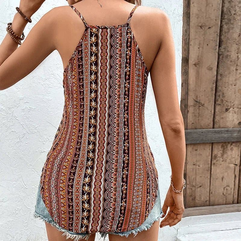 Women's Bohemian Style Camisole - Non Stretch, Broadcloth, Regular Length - Wandering Woman