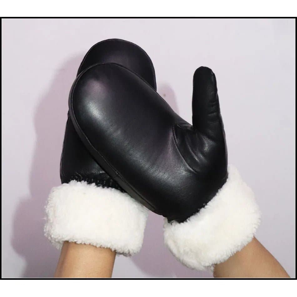 Women's Genuine Leather Sheepskin Mittens - Warm & Stylish Winter Gloves - Wandering Woman