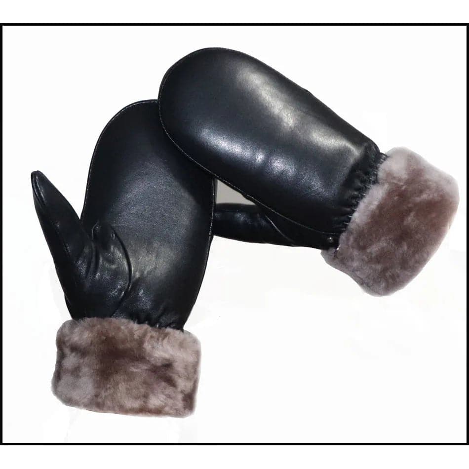 Women's Genuine Leather Sheepskin Mittens - Warm & Stylish Winter Gloves - Wandering Woman