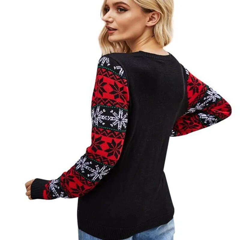 Women's Knitted Christmas Sweater - Wandering Woman
